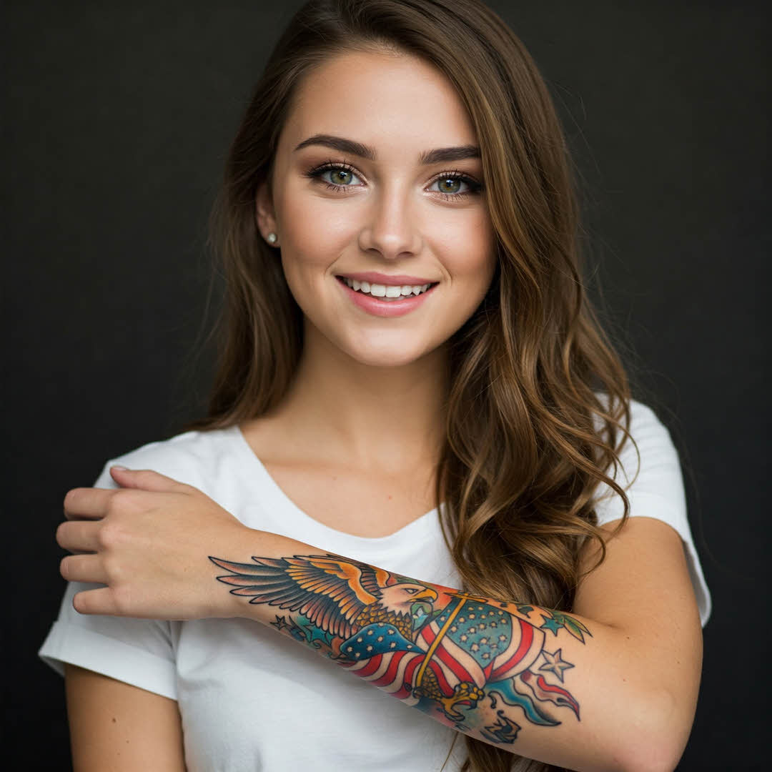 A Be You Tattoo with a USA Theme A Be You Tattoo with a USA Theme